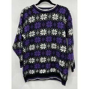 Vintage Classic Essentials Fair Isle Tunic Sweater Large USA Made